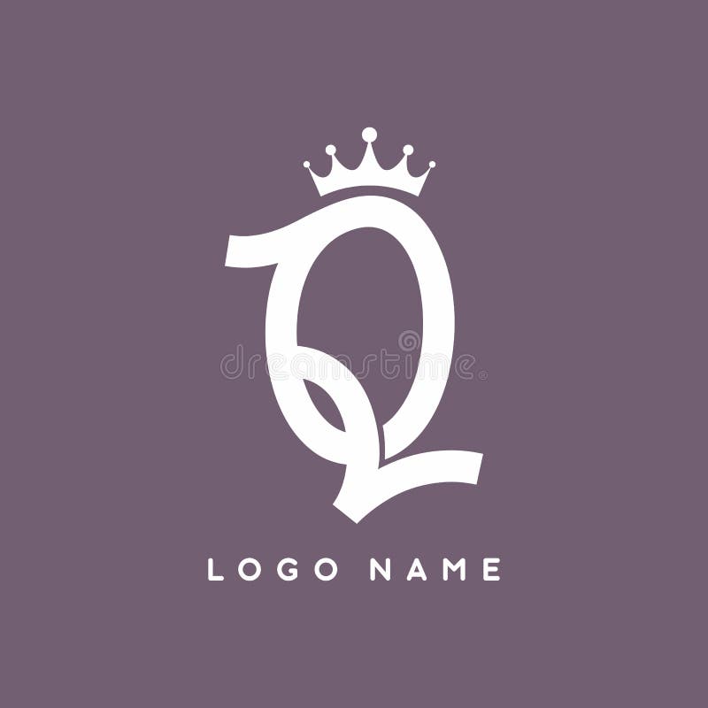 White Q Letter with Crown Symbol Logo Template Stock Vector ...