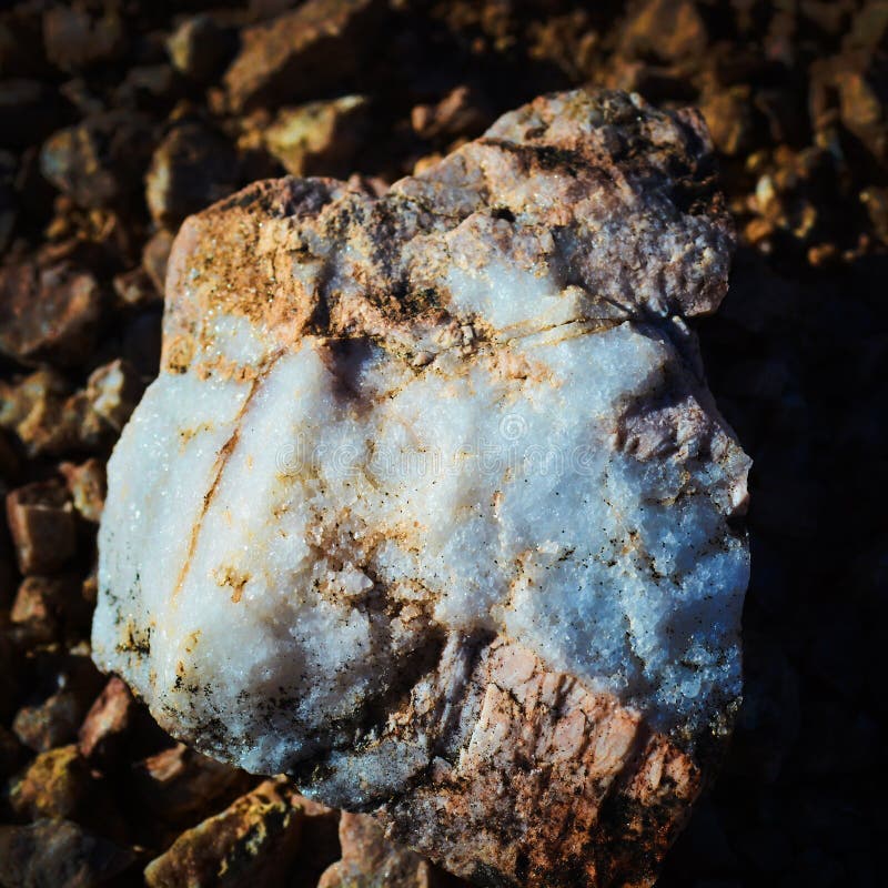 White Quartz in Arizona Desert Stock Image - Image of mineral