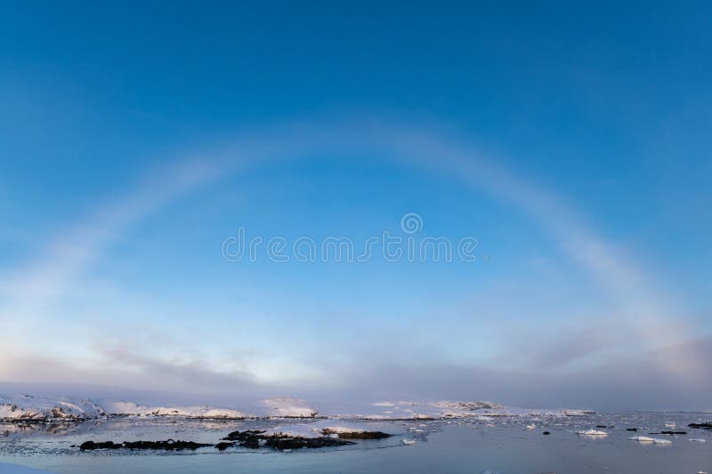White Rainbow in Antarctica Over the Ocean Stock Photo - Image of white ...