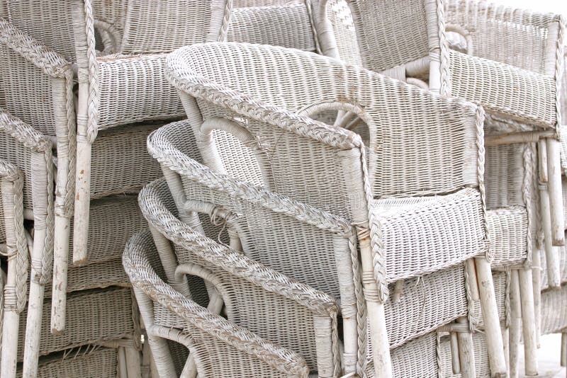 White rattan chairs