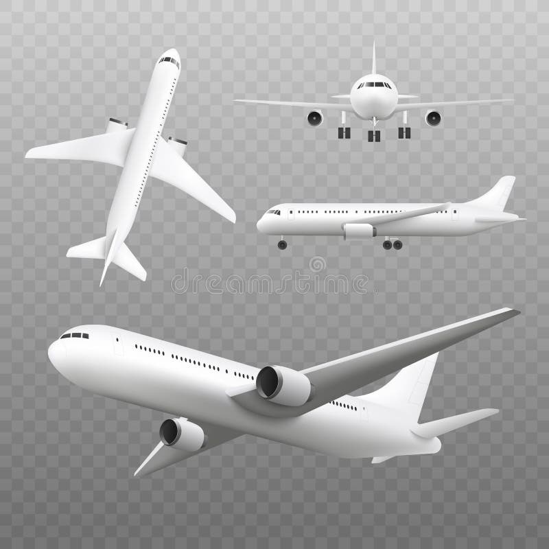 Download Airplane Template Side View On A White Background Stock ...