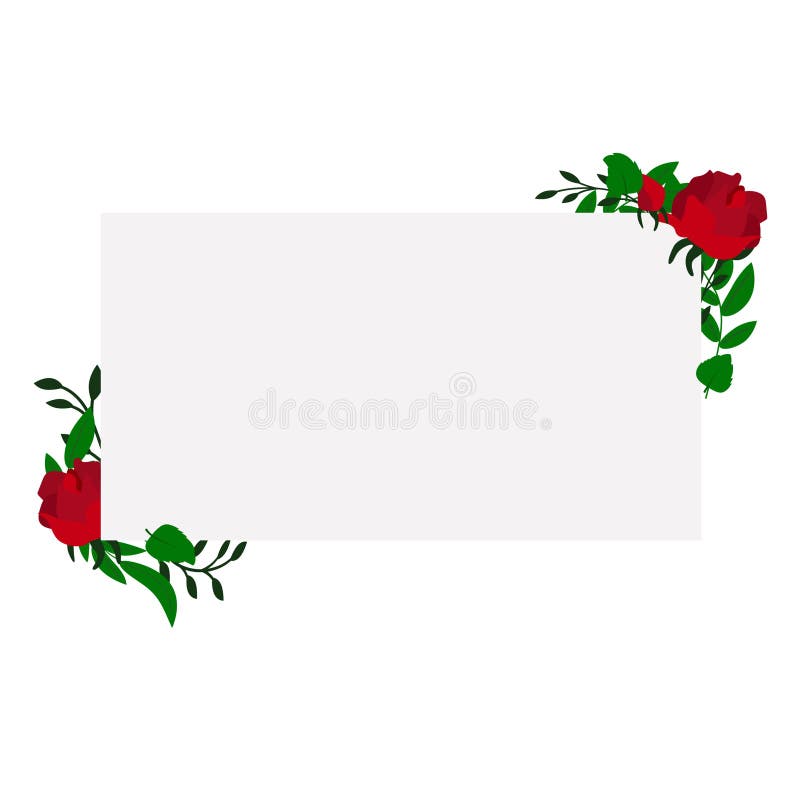 Download Vector Floral Rectangular Frame With Roses Stock Vector ...