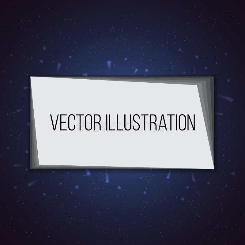 White rectangular banner with layers. Button on dark background Vector. vector illustration