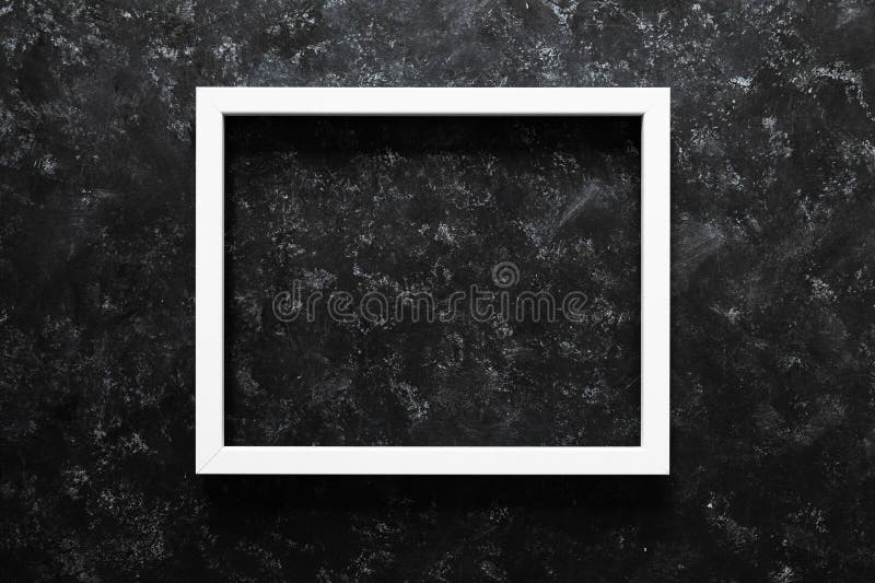 White rectangular picture frame mock-up with copy space for yout text or image on top of black background stock images White rectangular picture frame mock-up with copy space for yout text or image on top of black background stock images