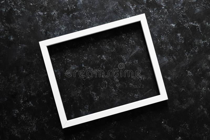 White rectangular picture frame mock-up with copy space for yout text or image on top of black background royalty free stock images White rectangular picture frame mock-up with copy space for yout text or image on top of black background royalty free stock images