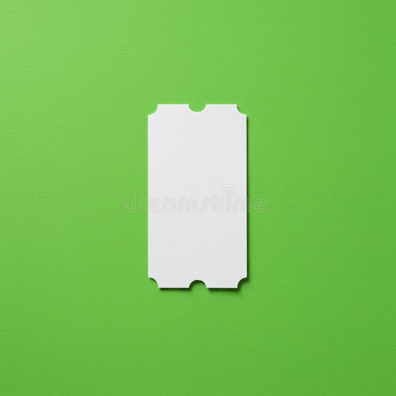 A white, rectangular piece of paper with four rounded notches is centrally placed on a royalty free illustration