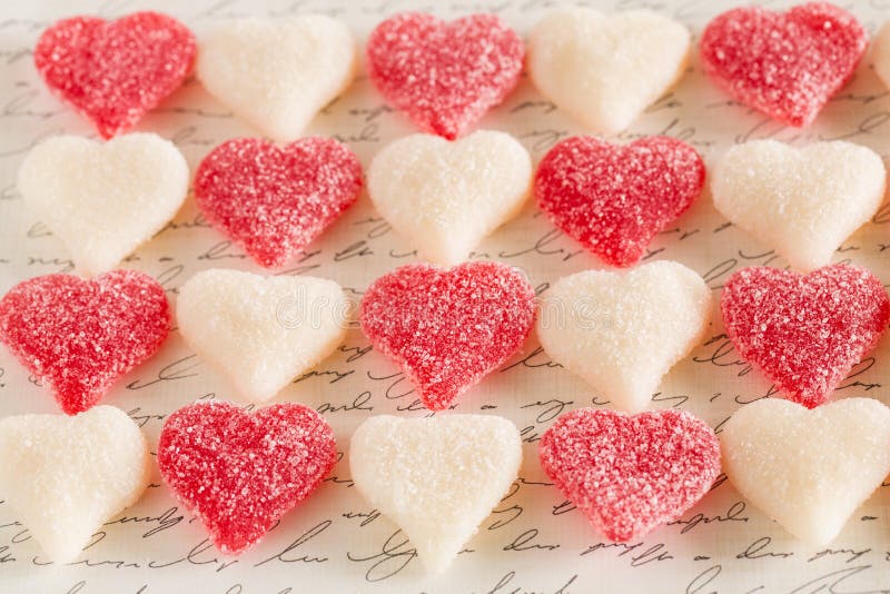 White and Red Gummy Hearts Valentines Day Candy stock photo White and Red Gummy Hearts Valentines Day Candy stock photo