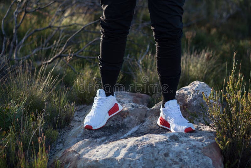 White and Red NMD editorial stock photo. Image of shoes - 143803523