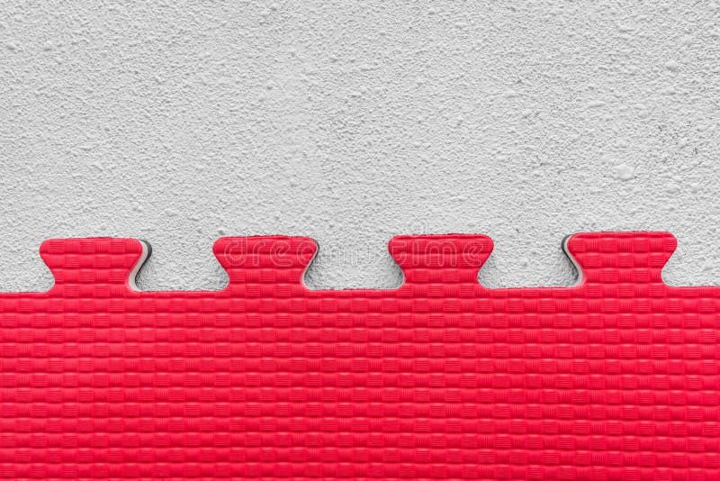 White and Red Puzzle Rubber Mat Pattern Gym Floor Background Abstract