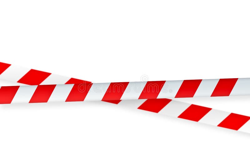 White and red warning tape stock 