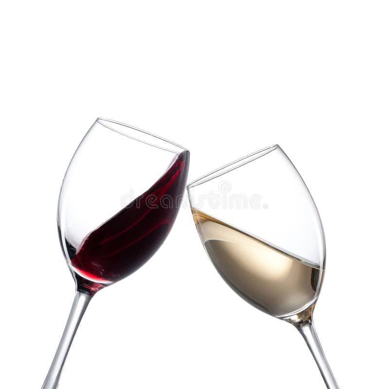 Red and white wine glasses stock image. Image of crystal 35372833