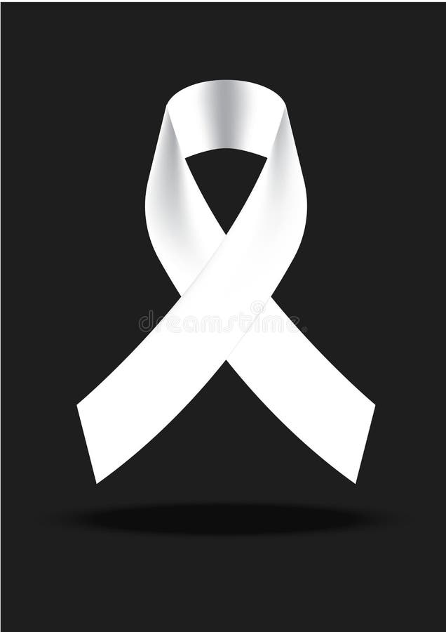 RIP Funeral White Ribbon on Grey Background Vector Stock Illustration