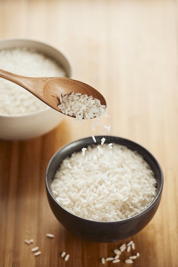 White Rice in Bowl on Table. Concept Asian Food Stock Image Image of