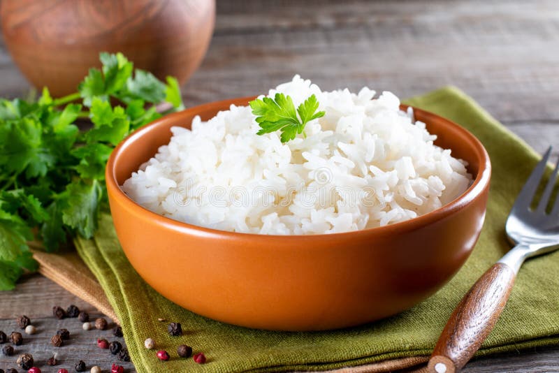 White Rice in Bowl on Table Stock Photo Image of cuisine, ingredient