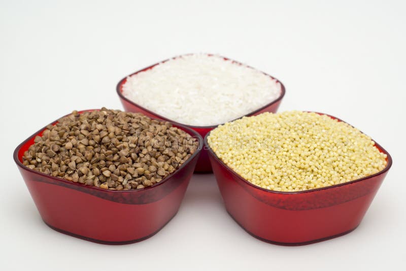 Millet, White Rice, Barley And Oats Stock Image Image of health