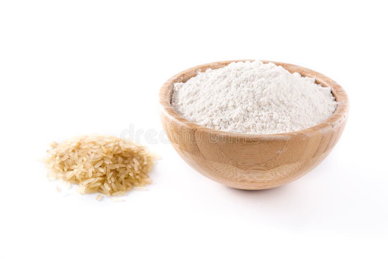 White Rice Flour in a Bowl Isolated Stock Image - Image of yellow, organic: 141890967