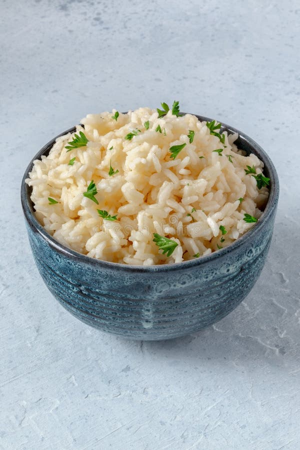 White Rice with Parsley in a Bowl Stock Photo Image of easy