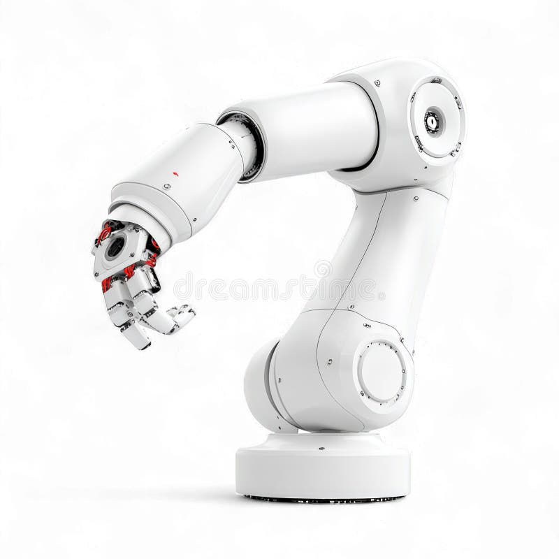 White Robotic Arm - Industrial Automation stock illustration
