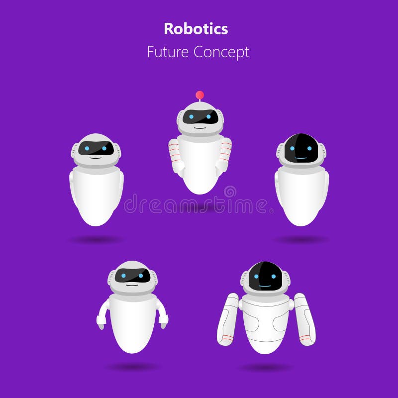 White robots stock illustration