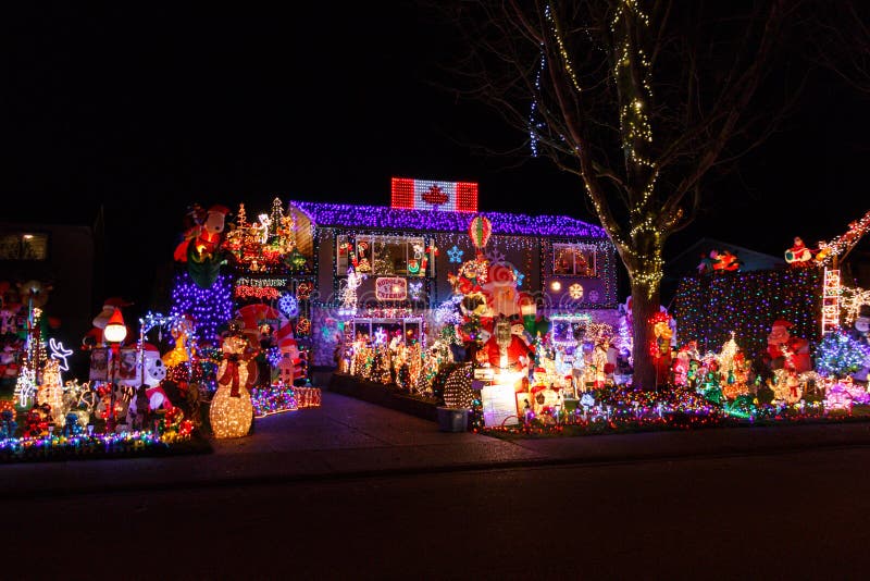 White Rock, Canada Circa 2018, Christmas Illuminations on a House