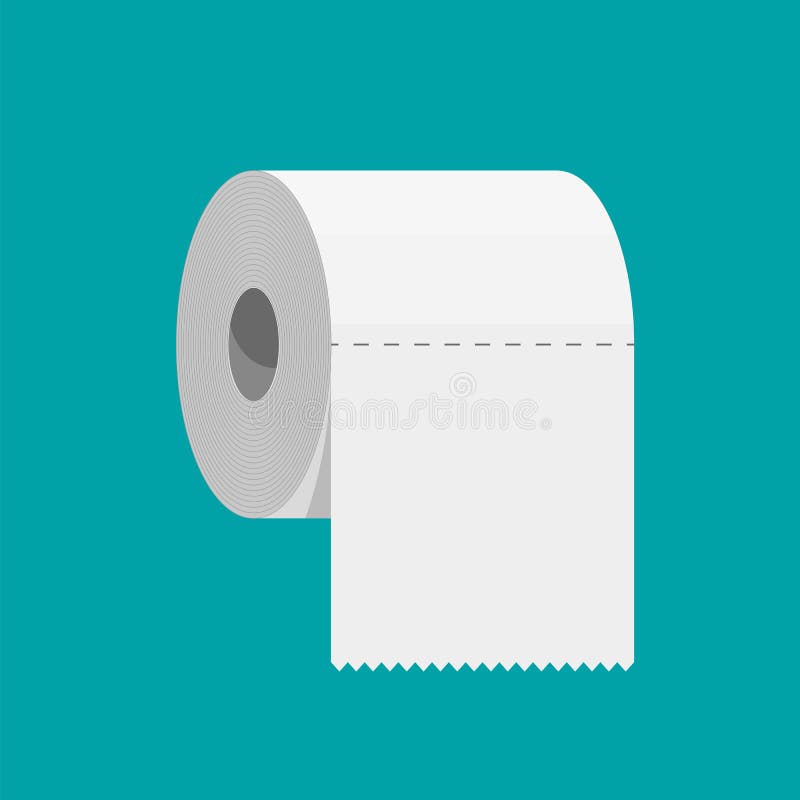 White Roll of Toilet Paper. Stock Vector - Illustration of roll, dirty
