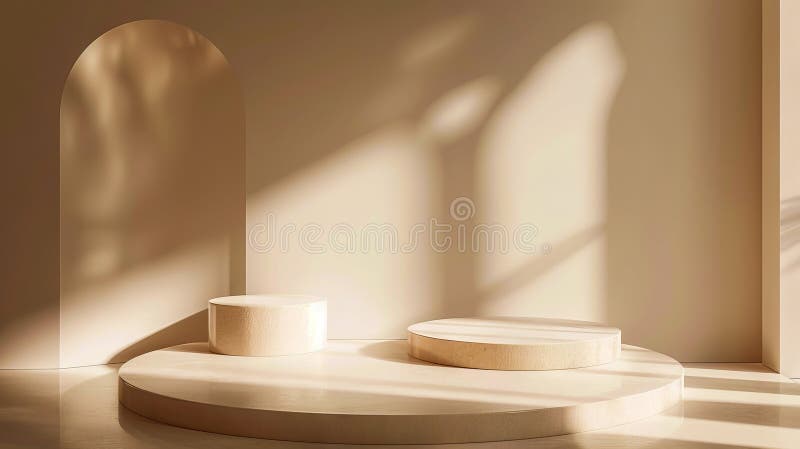 A white room with a round table and some windows royalty free stock image