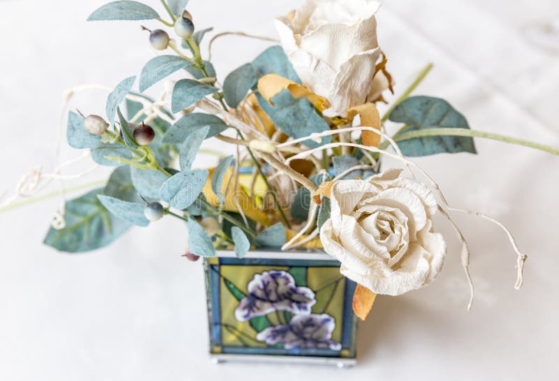 White Rose Artificial Flowers for Decoration Stock Image Image of leaf, plant 96581101