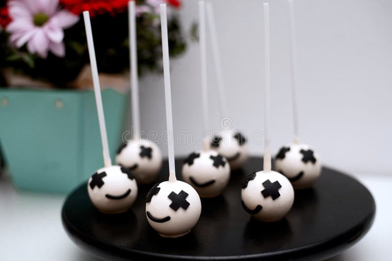 White Round Candy Emoticons on Sticks Stock Photo Image of eating