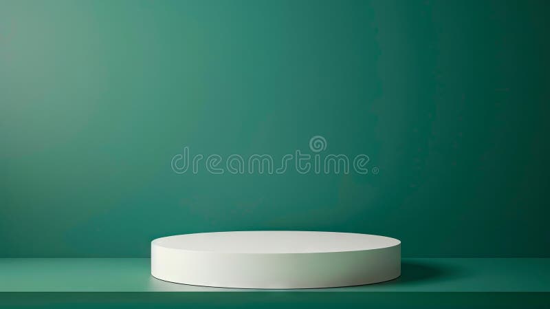 A white round table on a green wall royalty free stock image