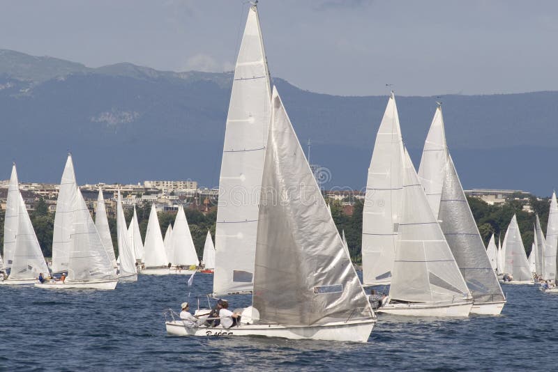 Hoja un barco la raza truco sobre el Ginebra en (2007 edición).