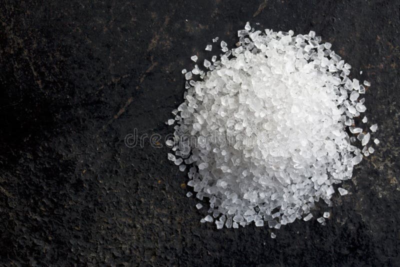 White salt in wooden bowl stock image. Image of ingredient 30965229