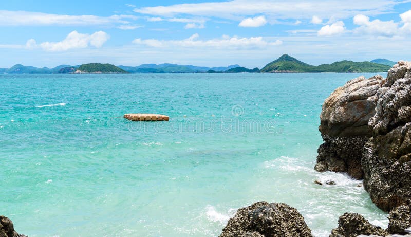 White Sand Beach With Blue  Sea  On KohKham Stock Image 