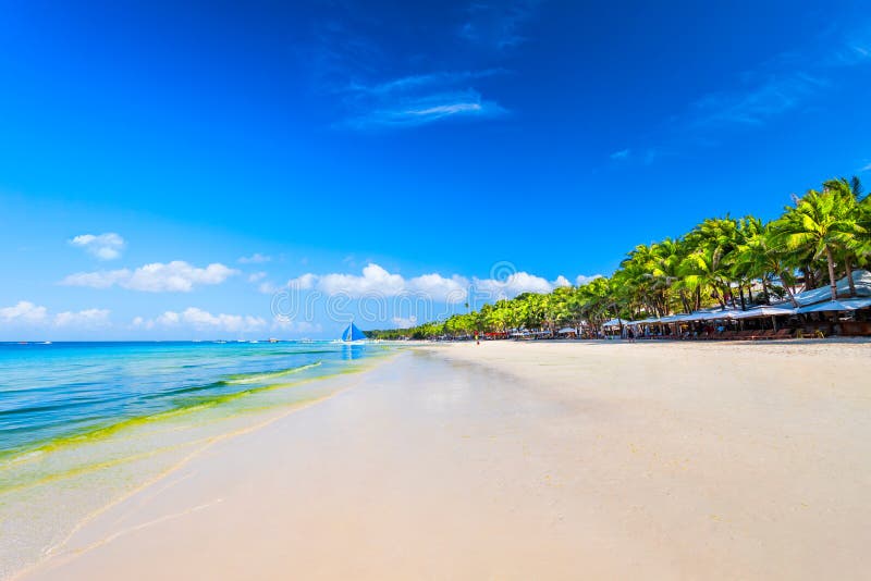 White Sand Beach in Boracay, Philippines Stock Photo - Image of outdoor ...