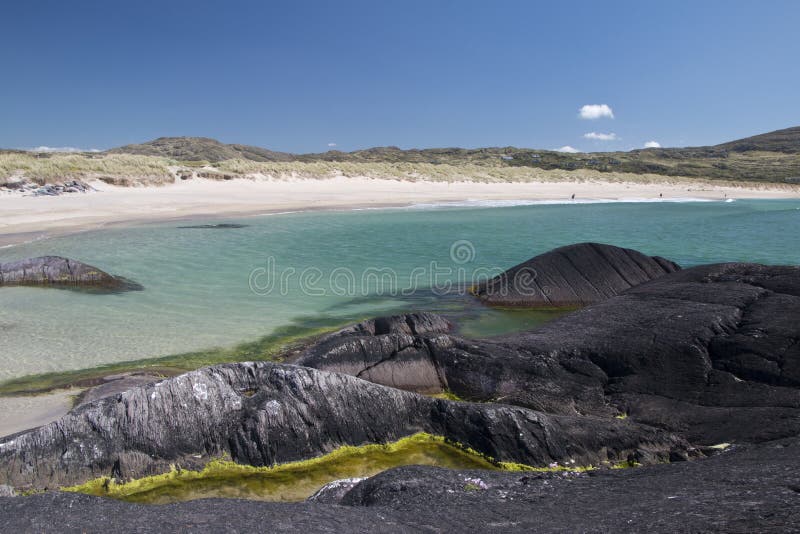 White sand beach and clear water at Caherdaniel, County Kerry