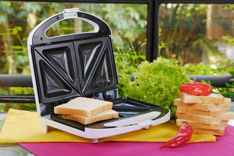 White sandwich maker stock photo. Image of food, easy 65842116