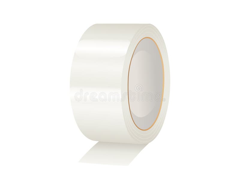 White Scotch Tape or Sticky Bandage Mockup Realistic Vector Illustration  Isolated. Stock Vector - Illustration of protection, object: 169601829