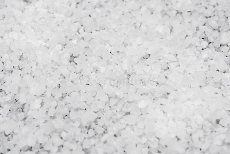 White Sea Salt Closeup Background Texture, Macro Photography Stock