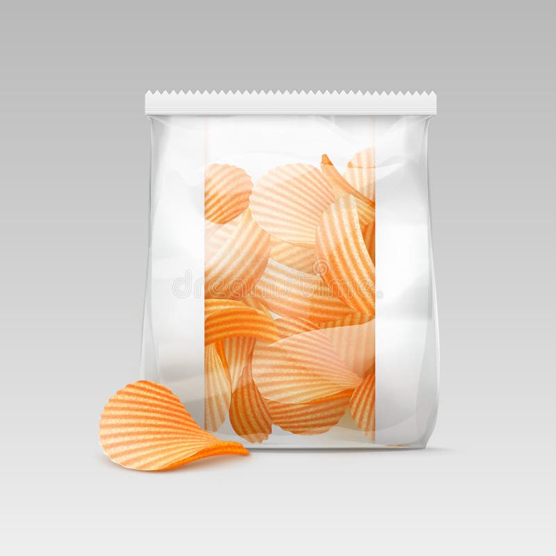 White Sealed Plastic Bag with Potato Crispy Chips