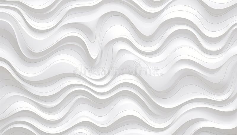 White seamless abstract wave texture pattern background with monochromatic white color vector illustration
