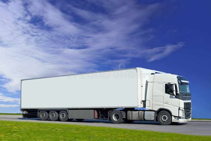 White semi truck royalty free stock images
