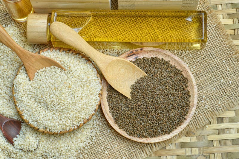 White Sesame and Black Sesame Stock Photo Image of seasoning