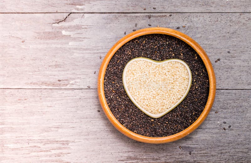 White Sesame and Black Sesame Seed Stock Image Image of food, cereal
