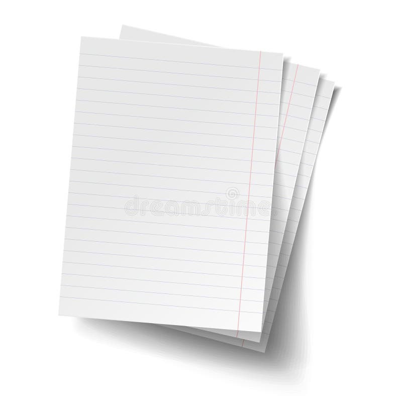 White Sheets of A4 Paper. Mock Up of White Note Papers. Realistic
