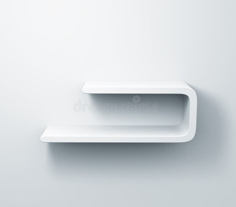 White Shelves on the Wall 3d Model Stock Illustration Illustration of