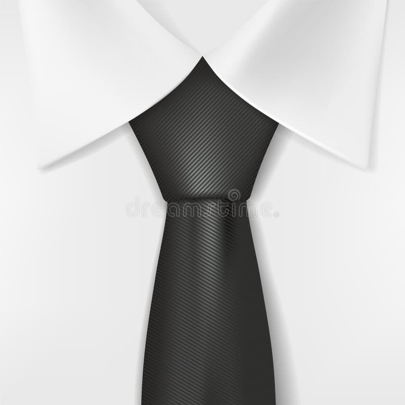 White shirt and black tie. Vector image.