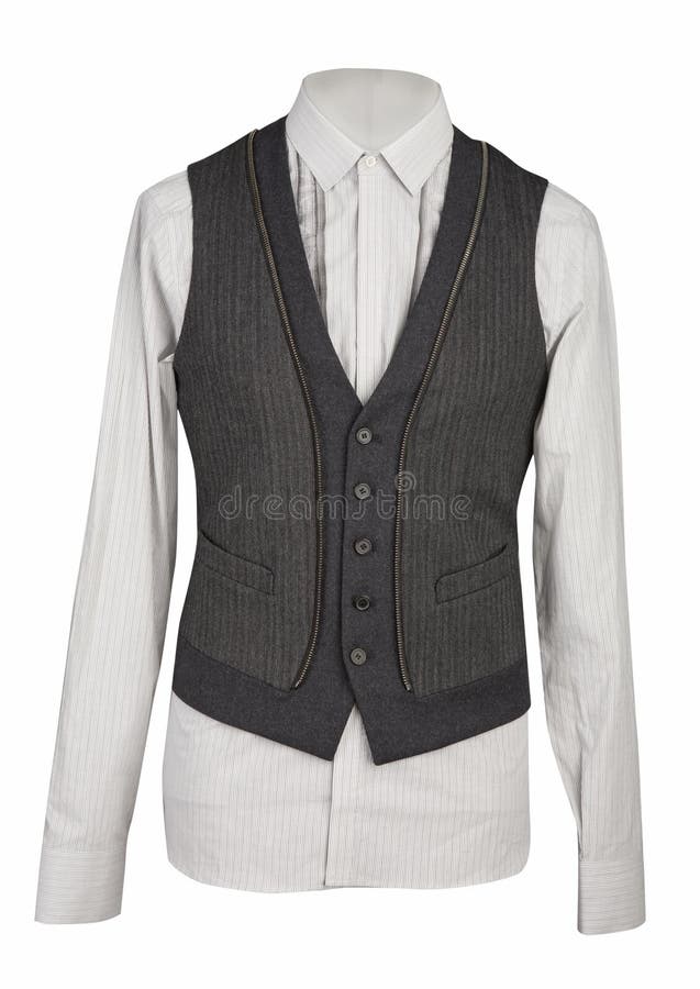 White Shirt and Gray Waistcoat Stock Photo Image of cotton, shopping