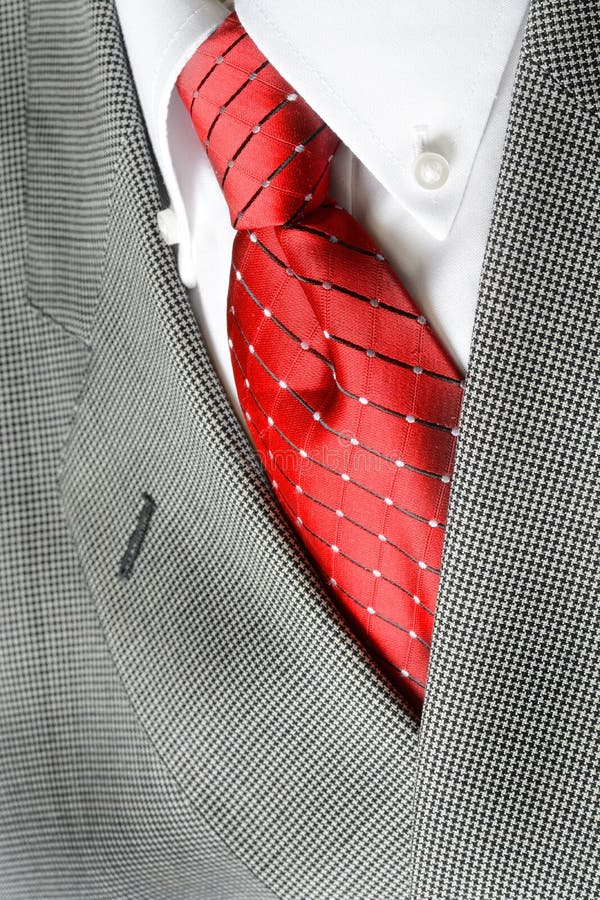 White Shirt Red Tie Suit Jacket