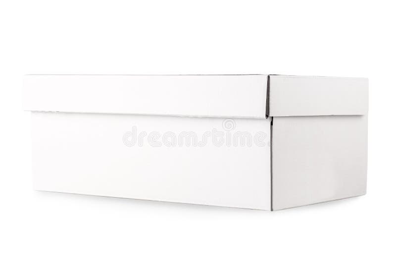 White Shoe Box Isolated on White with Clipping Path Stock Image Image
