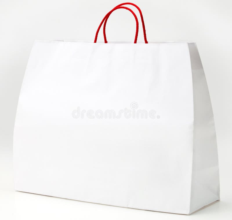 White shopping bag. stock image. Image of container, sale 24226071