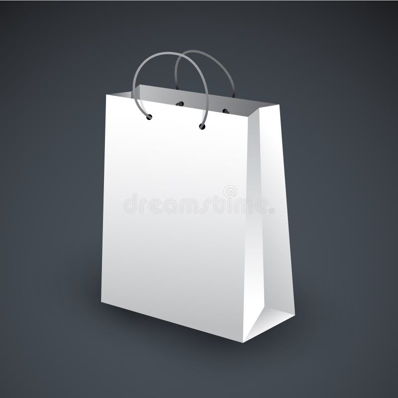 White shopping bag icon stock illustration. Illustration of giftbag ...